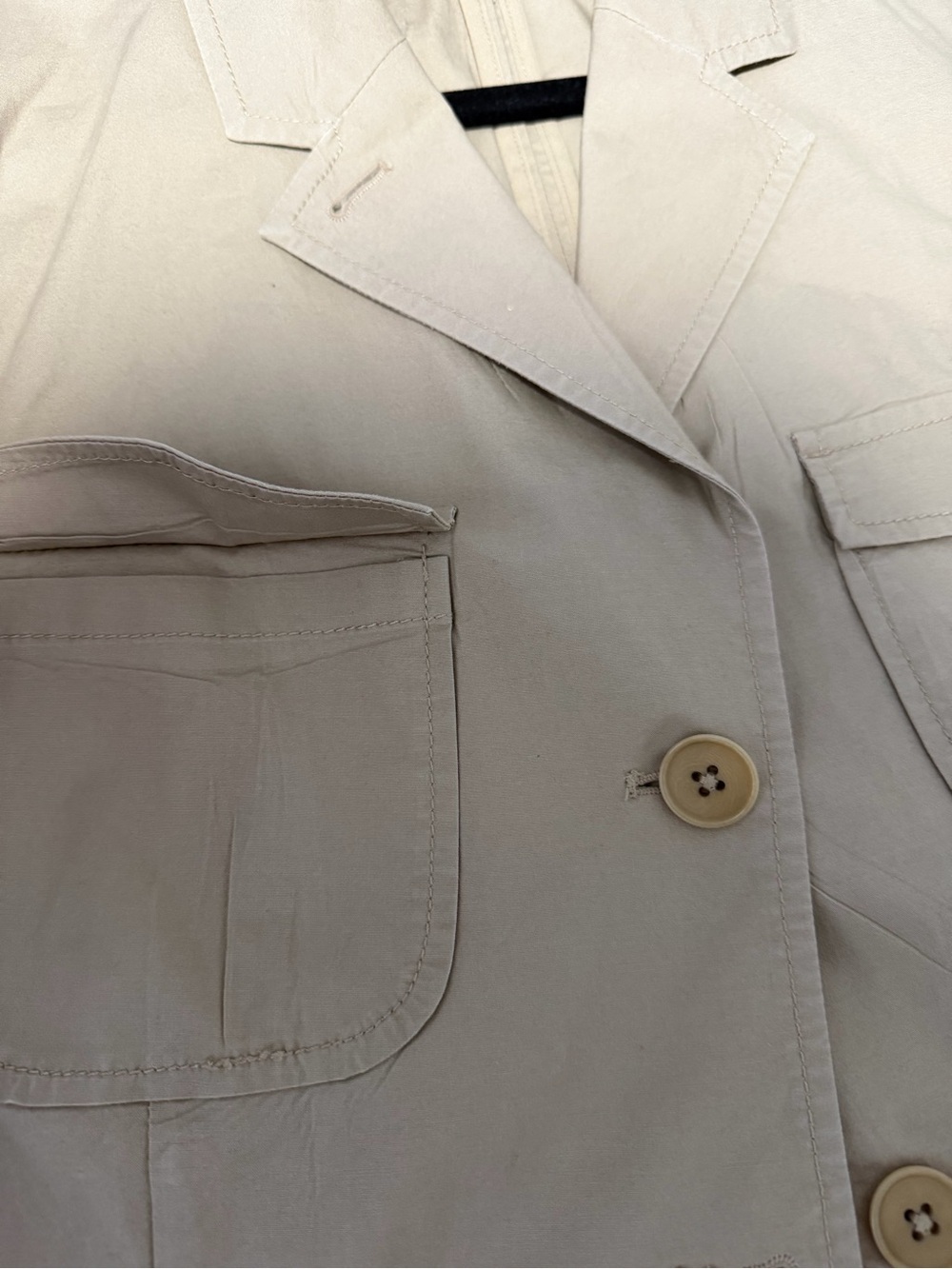 Talbots Women’s Light Beige Cotton Jacket Safari, Breathable, Minimalist - Picture 8 of 10